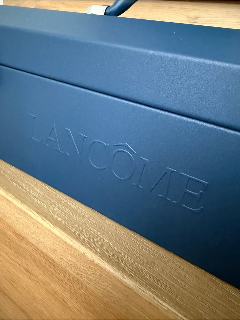 Lancome Navy Blue Makeup Train Case  Silver Hardware rare promo influencer item